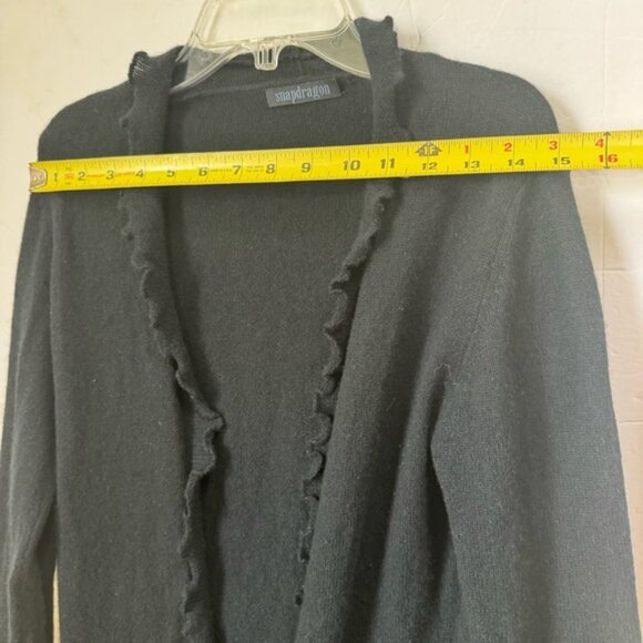 Snapdragon 100% Cashmere Cardigan Knit Sweater Duster Coat Lightweight Ruffle M - Picture 14 of 16